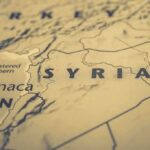 Map closeup showing Syria and surrounding areas