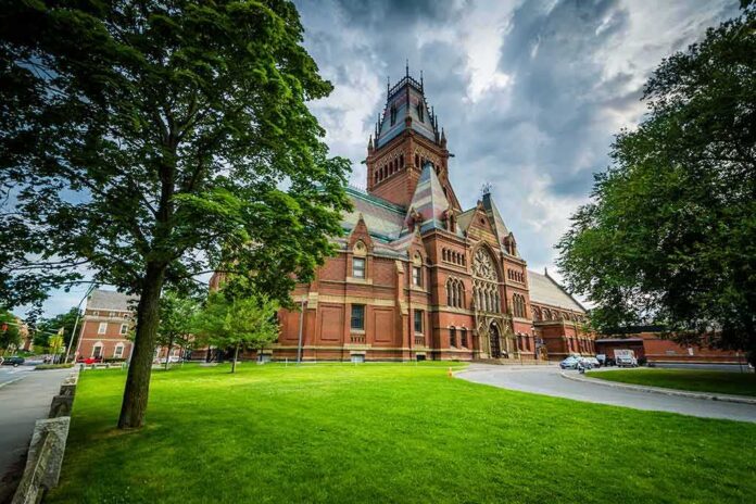 544602286 featured image an image on the lawn of a main building at Harvard University