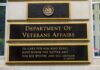 Department of Veterans Affairs building sign with quote