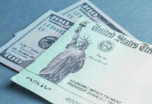 100 bill and US Treasury check