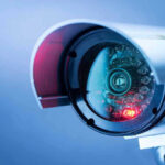 Armed Intruder Killed, Homeowner Arrested Close-up of a CCTV security camera.