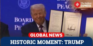 Moment: Trump And World Leaders Sign Board Of Peace