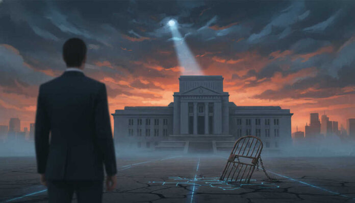 ai-generated-create-a-featured-image-for-th-1768259337030.jpg Create a featured image for the article titled: DOJ TARGETS Fed Chair — Unprecedented Probe! Requirements: - NO text, word