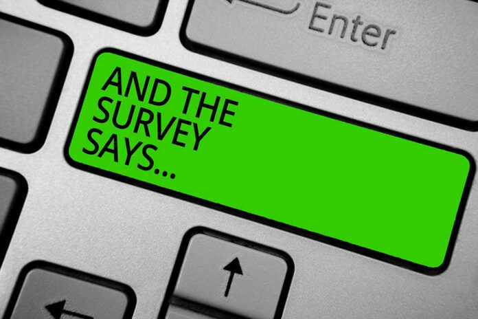 Green key with AND THE SURVEY SAYS