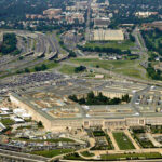 Pentagon Pre-Approval Threat INCITES MEDIA Aerial view of the Pentagon building and surrounding area.