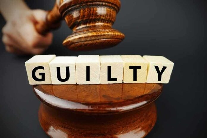 shutterstock_1014820045 (1).jpg A gavel above wooden blocks spelling 'GUILTY'