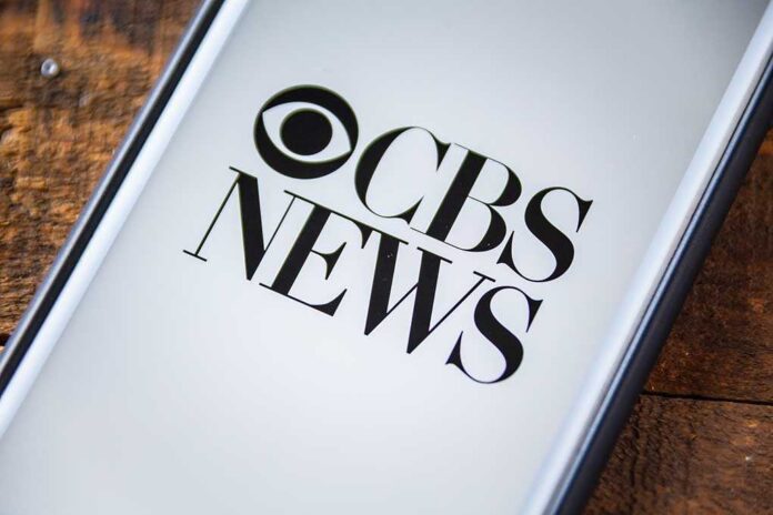 CBS News logo displayed on a screen