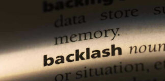Highlighted word backlash in a dictionary page.