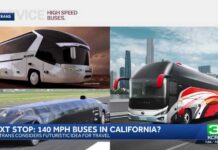 California explores buses traveling up to 140 mph on freeways