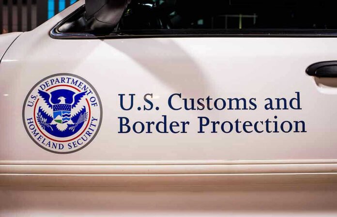 1949856949 U.S. Customs and Border Protection vehicle logo and text.