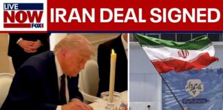 NEW VIDEO: Trump signs US-Iran agreement while in France