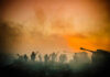 One Wrong-Way Drive. One Fallen Trooper Soldiers and tanks in the foggy battlefield.