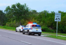Man Fatally Struck After Fleeing ICE Agents in Florida Police car pulling over a white car