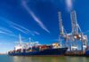 From Belt and Road to Strategic Strongpoints Container ship docked at port with cranes loading cargo