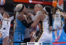 Carrington Ejected After Controversial Foul Sophie Cunningham wants to fight DiJonai after flagrant 2 👀 Caitlin Clark tech for bumping ref