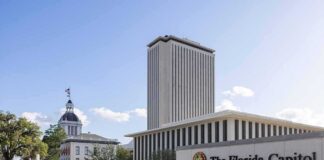 Florida Capitol complex with modern tower and historic dome