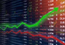 Bitcoin Gains U.S. Reserve Status as $500K Calls Rise Stock market chart with green upward arrow and red downward line