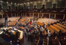 Dallas Hosts First Republican Midterm Convention Legislative chamber with members gathering on the floor