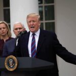 35 Battleground Races Targeted in Final Midterm Push Donald Trump speaks at a podium with Mike Pence and Kevin McCarthy nearby