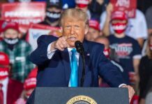 speaker pointing during a rally
