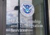 Door with U.S. government seal and office lettering