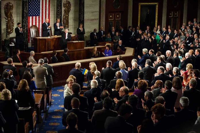 shutterstock_218485894 Petro Poroshenko speaks at the U.S. Congress as Steve Cohen, Marcy Kaptur, John Lewis, and John Cornyn attend