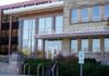 Waukesha County Courthouse entrance with glass facade and signage