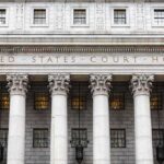 Court Majority Upends Trans Athlete Fight United States courthouse facade with Corinthian columns