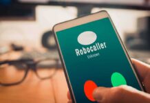 smartphone showing an incoming robocall screen