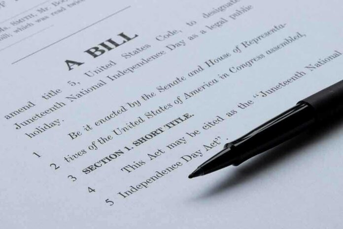 Bill document with black pen on paper