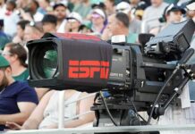 ESPN Adds McAfee to Super Bowl LXI Broadcast television camera at a sports event