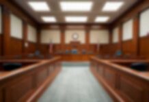 Republicans Warn Execution Broadcast Could Aid Terrorists Empty courtroom with wooden benches and judge's bench