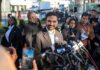 Nigeria Confirms Imported Ebola Case Zohran Mamdani speaks at a press conference; Julia Bacha is visible among the crowd
